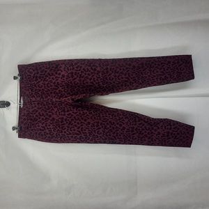 SOCIAL STANDARD By SANCTUARY Red Sketchy Cheetah Mid-Rise Ankle Skinny Pants